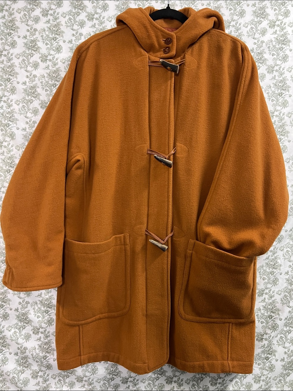 VTG Pop 84 Made in Italy Wool Duffle Coat Mustard Orange - Size M - MINT